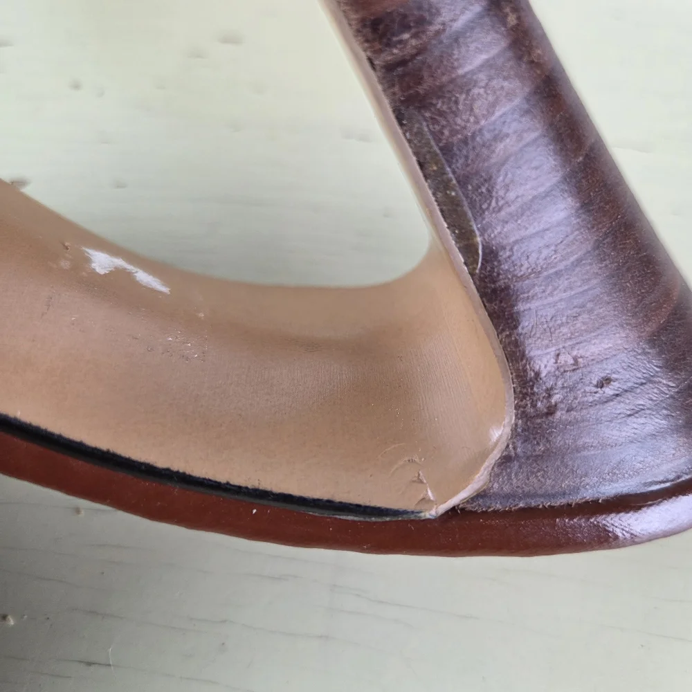 Vintage Foot Works Sling O Lators Brown Leather Women's Mules 6M - Picture 12 of 16